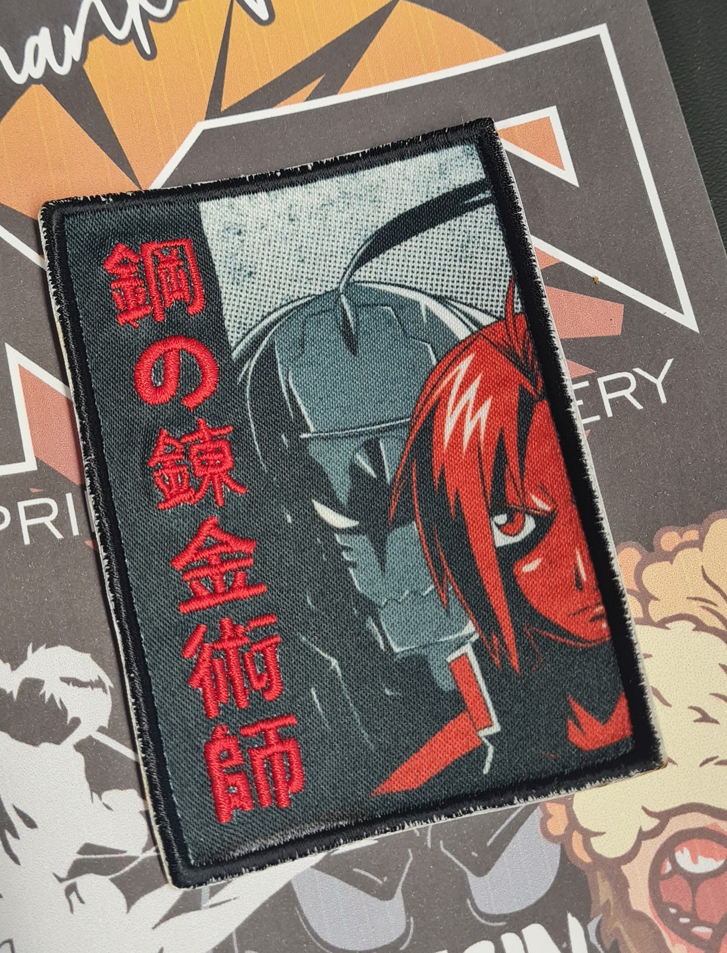 Metal-Bound Warrior | Anime-Inspired Fan Patch ā Sublimation & Embroidered Design