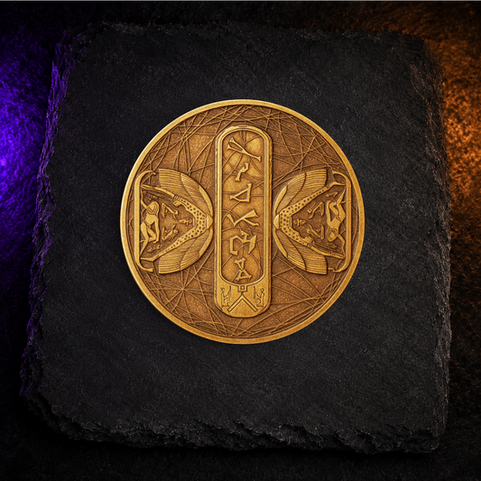 Stargate-Inspired Coaster Set (4) – SG-1, Atlantis, Icarus Base & Cover Stone Designs | Bronze Cast Sublimated Wood Coasters