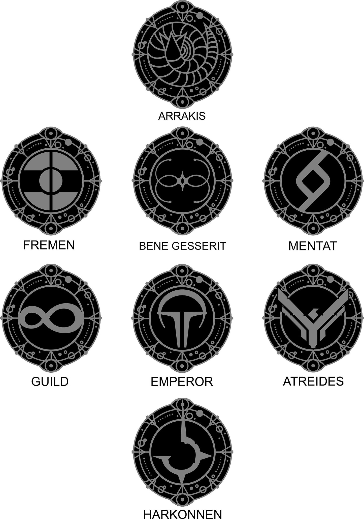 Dune Coasters. Fantasy Coaster set. Dune Inspired Coaster Set.