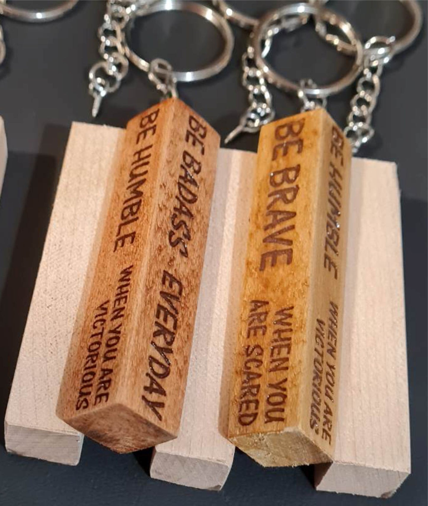 Be Brave Wooden Keyring