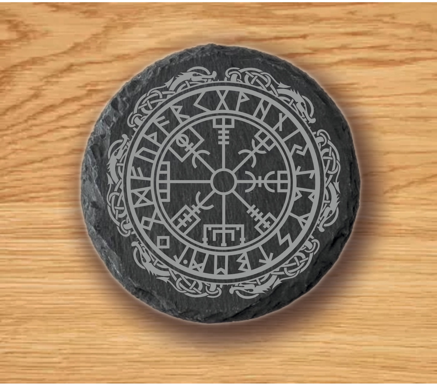 Premium Slate Norse Coasters, Slate Viking Coaster.