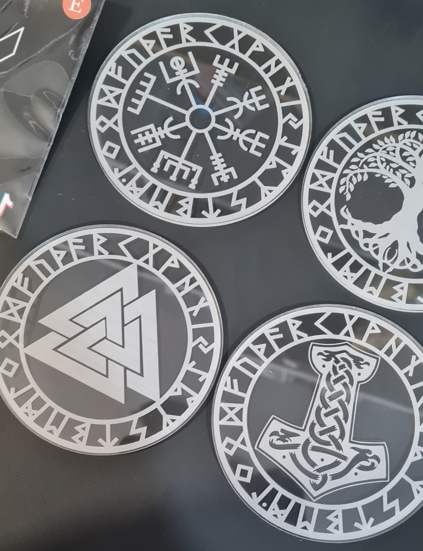Acrylic Viking/Norse Symbol Coasters