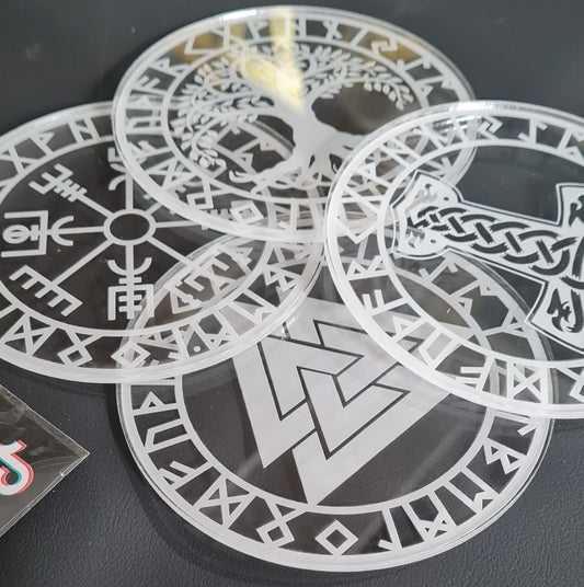 Acrylic Viking/Norse Symbol Coasters
