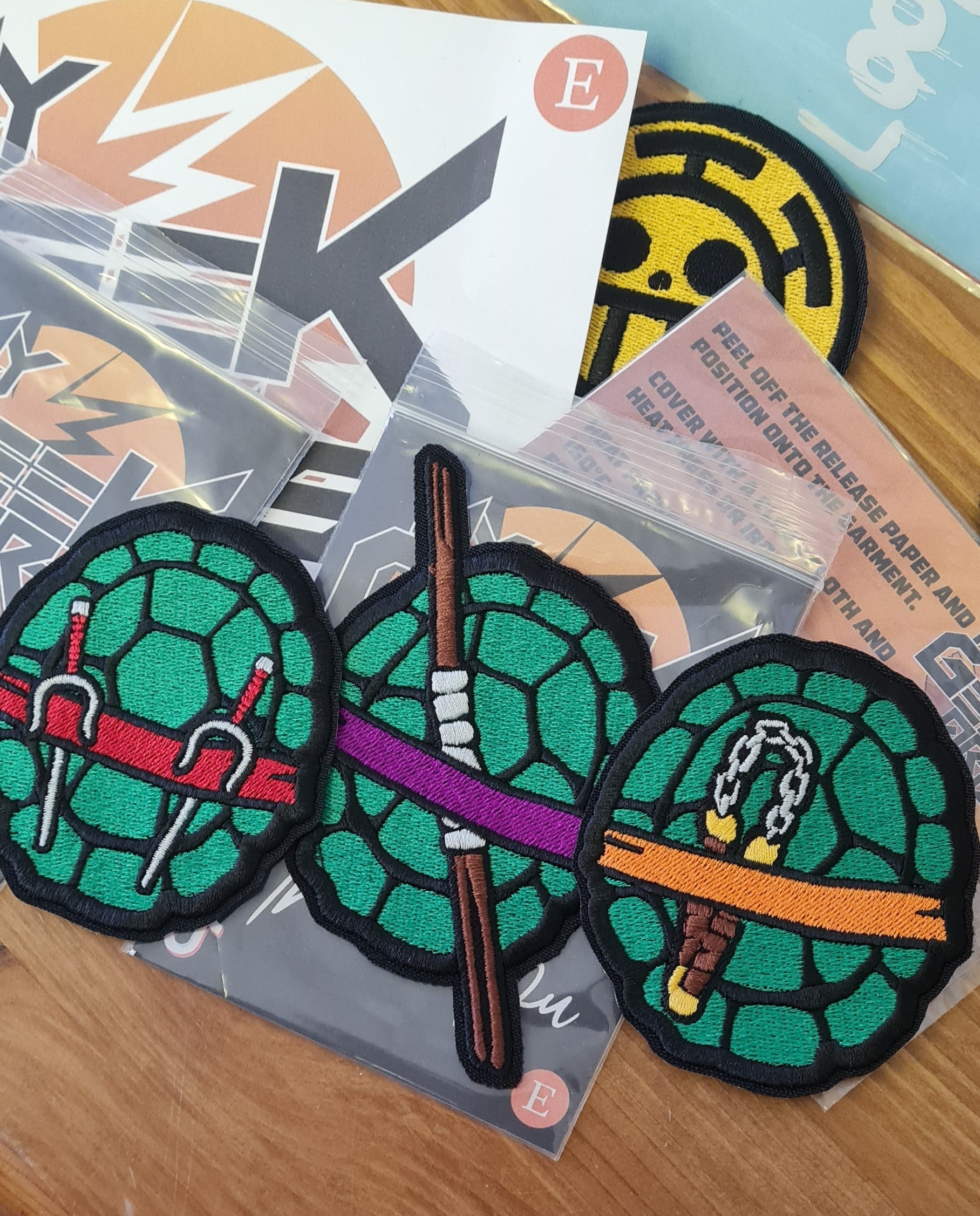 Retro Ninja Turtle Shell Style Patch Set – Heat Press Ready – MGA Online