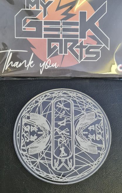 Stargate Inspired Coaster. Laser Engraved and Cut Coaster Set. Sg1 Inspired Set