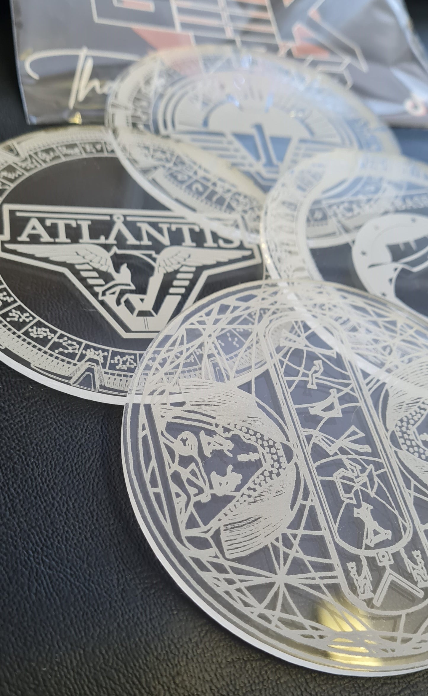 Stargate Inspired Coaster. Laser Engraved and Cut Coaster Set. Sg1 Inspired Set