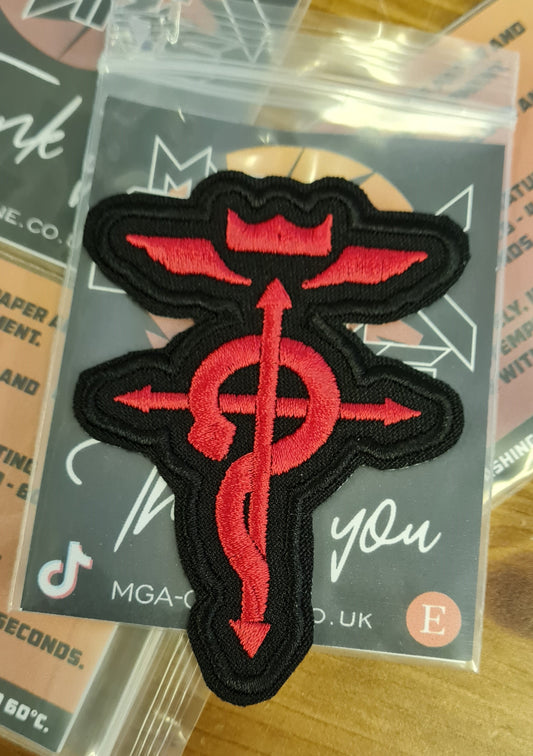 Full Metal Alchemist Inpired Patch. Anime Embroidery patch. FMA: Brotherhood embroidery patch.