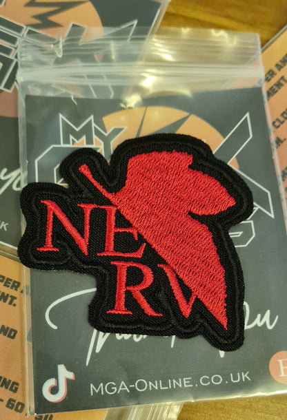 Evangelion NERV inspired Patch. Anime Embroidery patch. NERV embroidery patch.