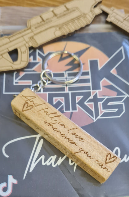 Practical Magic inspired Wooden Keyring.