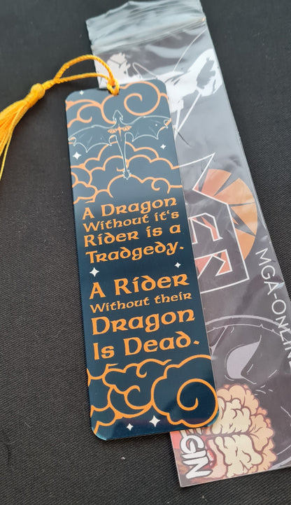 “A Rider Without a Dragon Is Dead” – Unofficial Fourth Wing Metal Bookmark