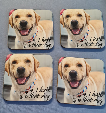 Personalised Wooden Coaster Set – Custom Sublimated Coasters (Pack of 4) | Add Your Own Design