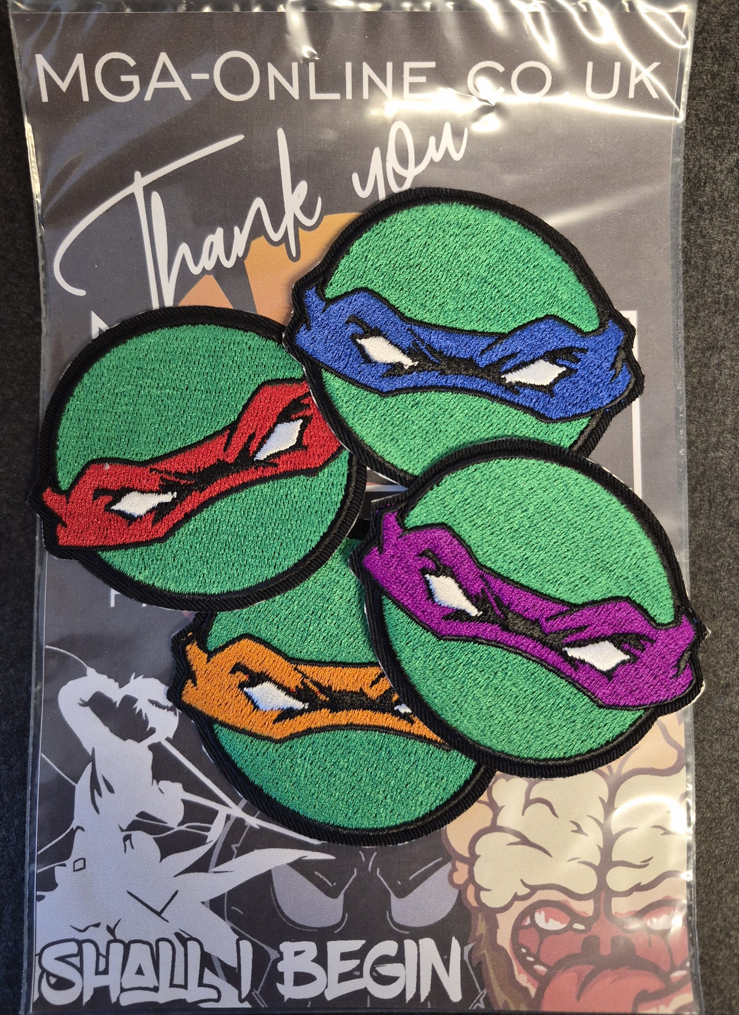 Retro Green Ninja Turtle Style Patch Set – Heat Press Ready