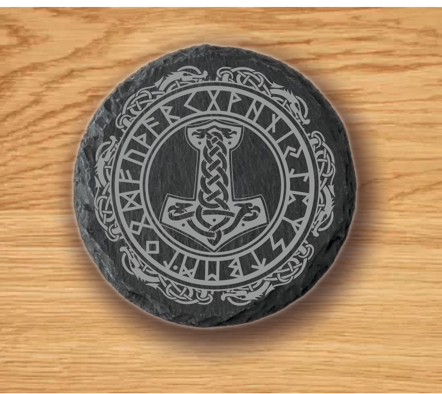 Premium Slate Norse Coasters, Slate Viking Coaster.