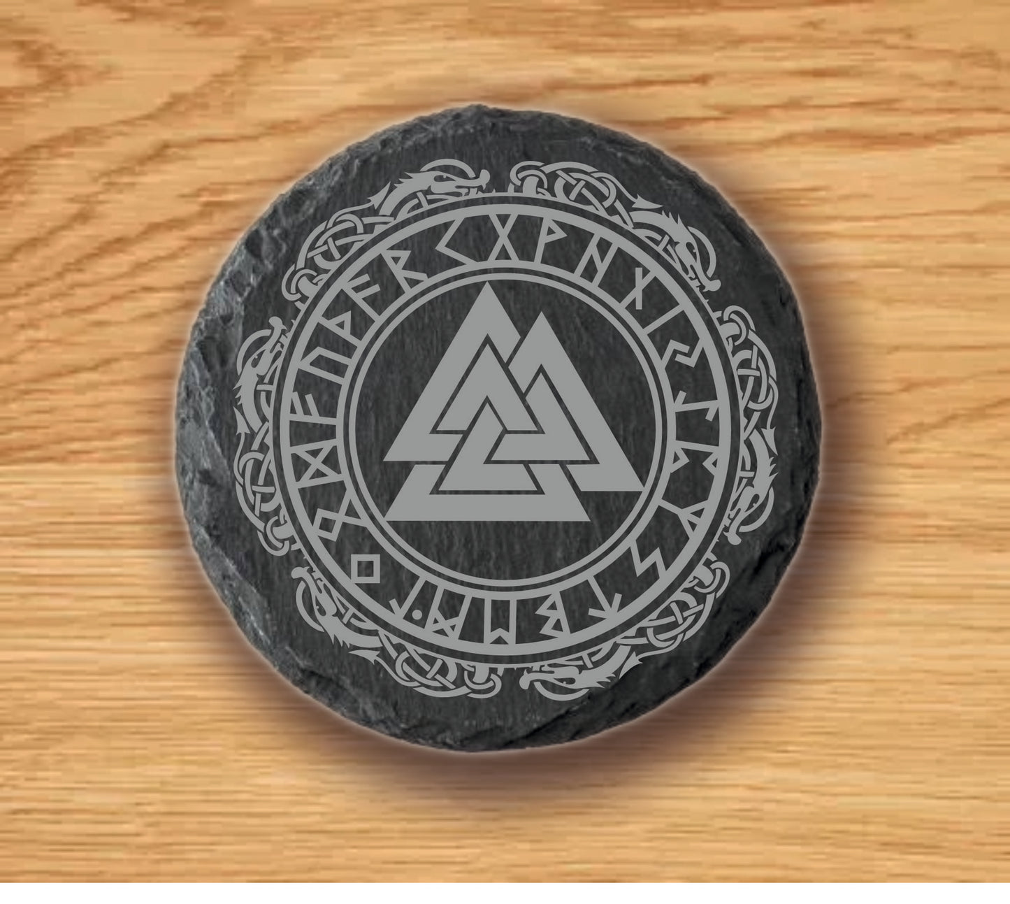 Premium Slate Norse Coasters, Slate Viking Coaster.