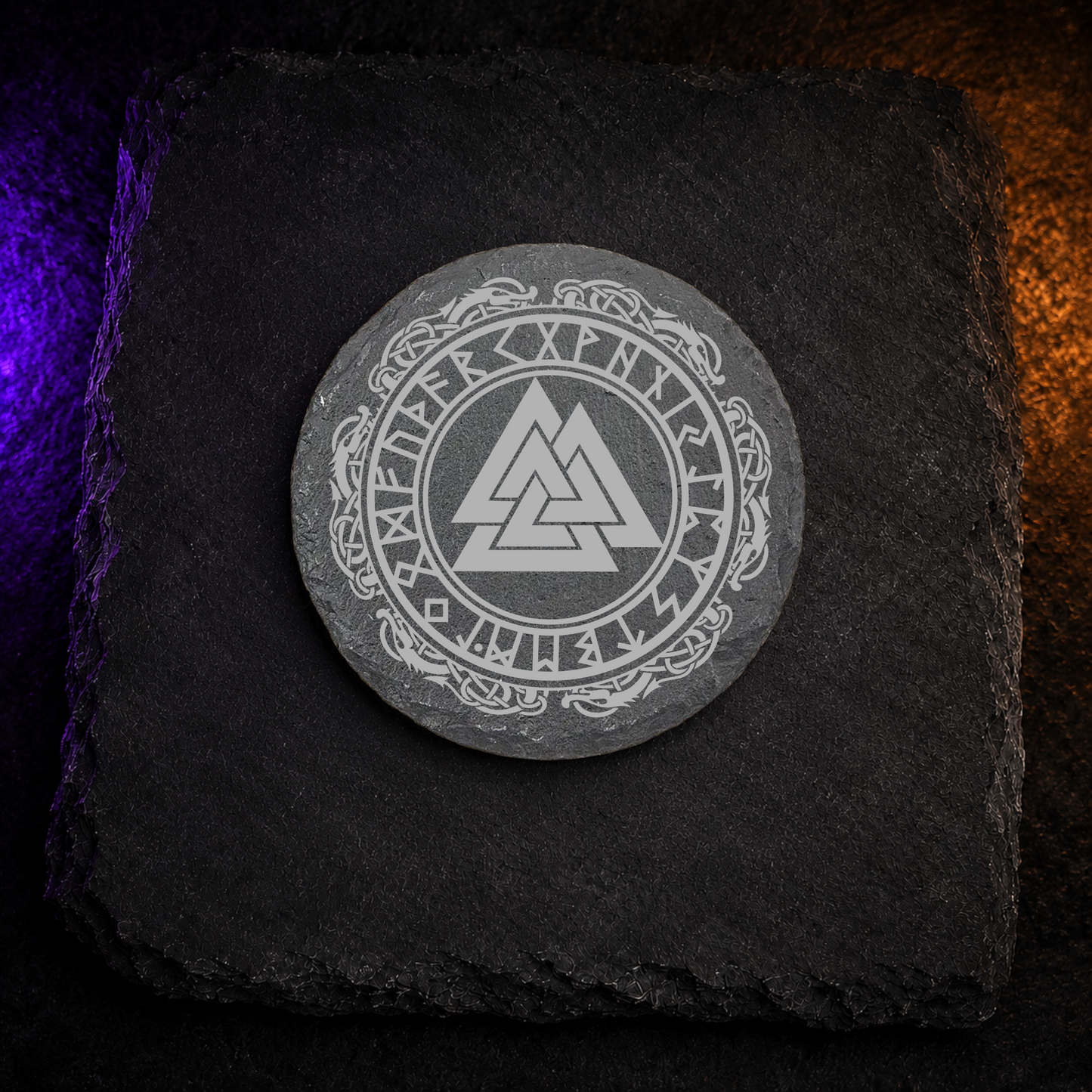 Premium Slate Norse Coasters, Slate Viking Coaster.
