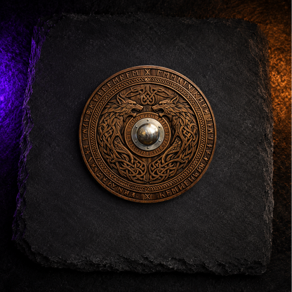 Norse Viking Shield Sublimated Coasters – Wooden Effect Warrior Designs