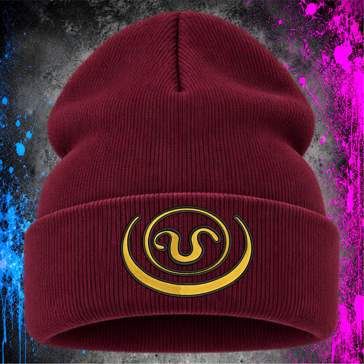 Apophis Serpent – Embroidered Cuffed Beanie