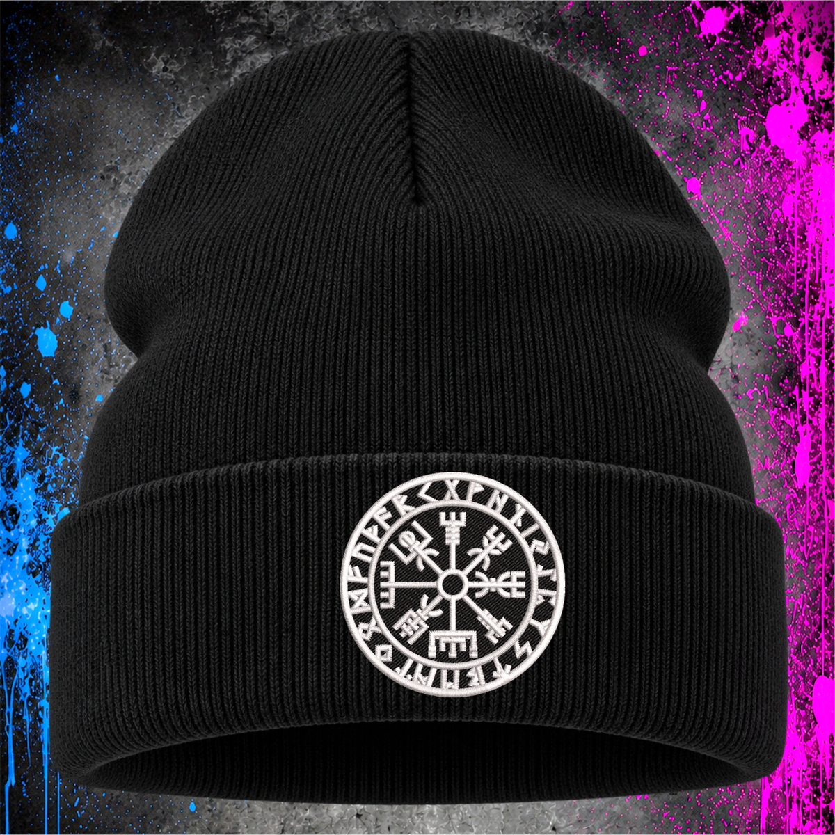 Vegvisir Norse Compass – Embroidered Cuffed Beanie