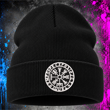 Vegvisir Norse Compass – Embroidered Cuffed Beanie