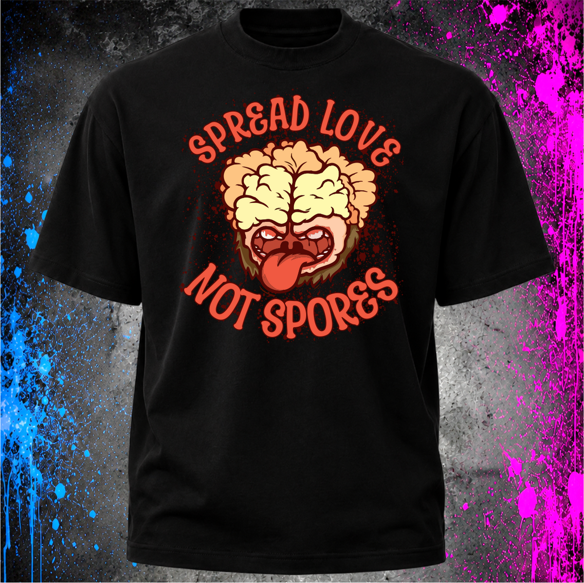 Spread Love Not Spores – Heavyweight Printed T-Shirt