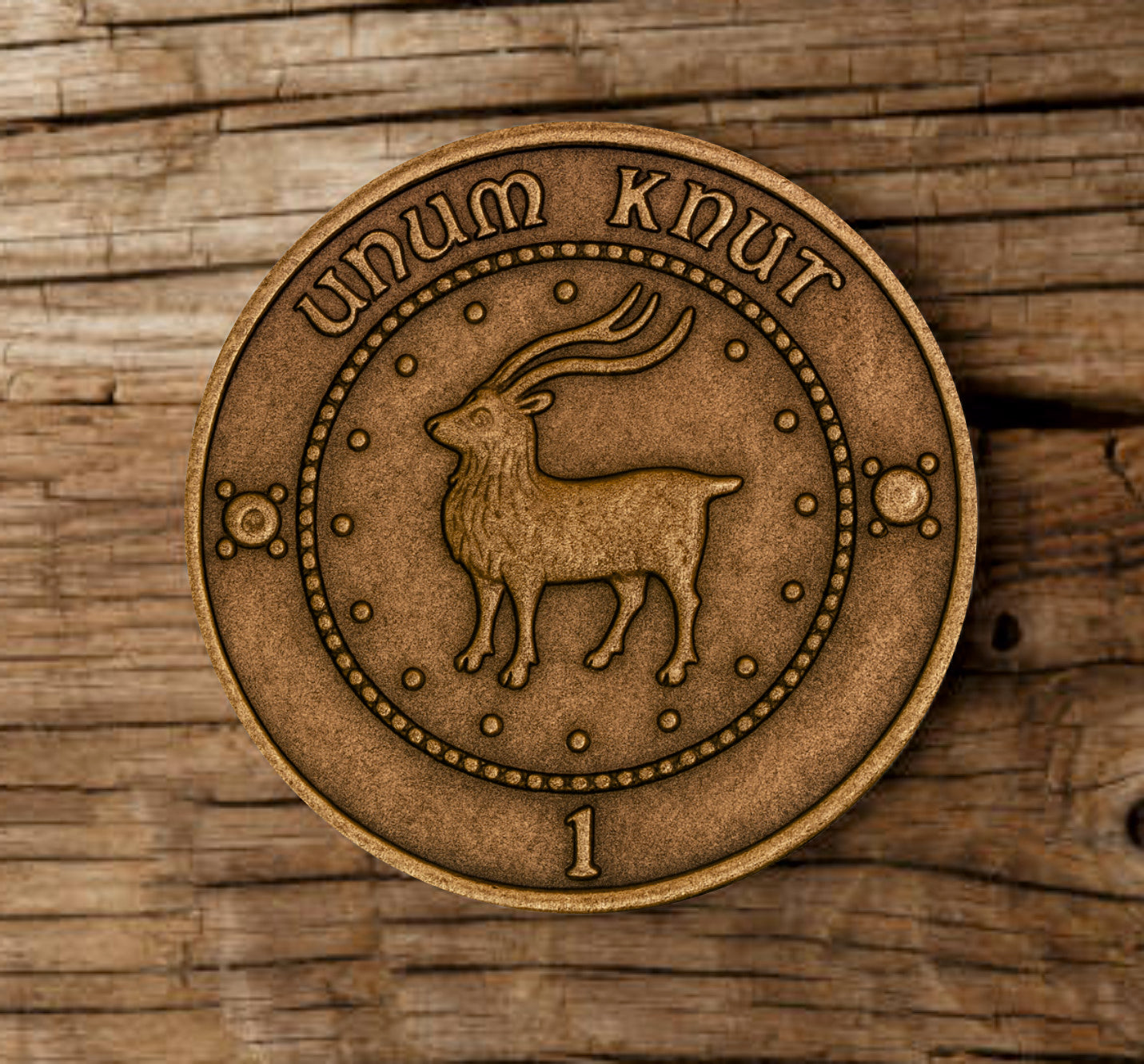 Wizard Coin Coaster Set (4) – Gold Galleon, Silver Sickle, Bronze Knut & Gringotts Emblem | Premium Wood Sublimated Coasters