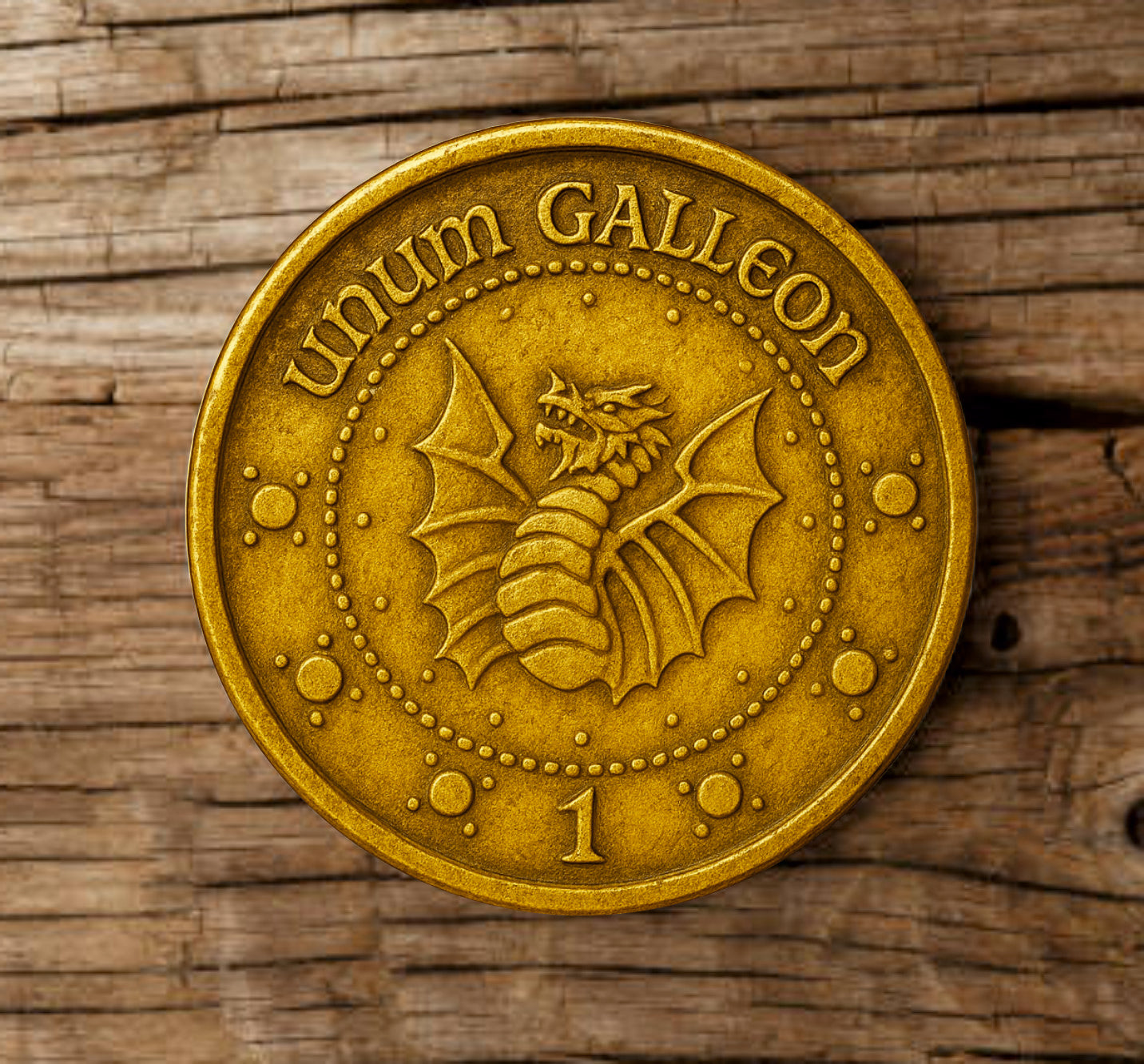 Wizard Coin Coaster Set (4) – Gold Galleon, Silver Sickle, Bronze Knut & Gringotts Emblem | Premium Wood Sublimated Coasters