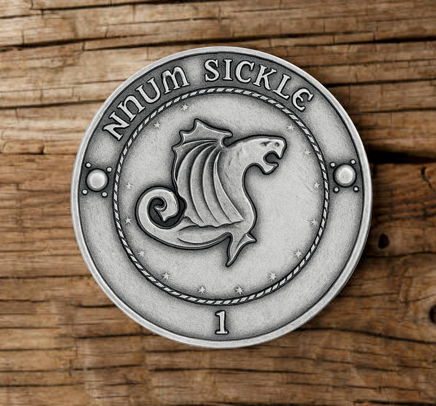 Wizard Coin Coaster Set (4) – Gold Galleon, Silver Sickle, Bronze Knut & Gringotts Emblem | Premium Wood Sublimated Coasters