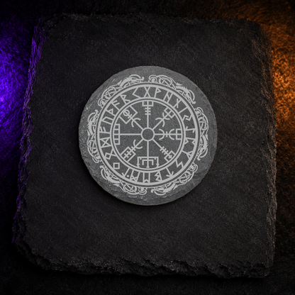 Premium Slate Norse Coasters, Slate Viking Coaster.