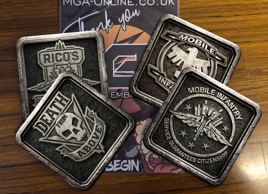 Starship Troopers Inspired Mobile Infantry Sublimated Coasters – Sci-Fi Military Drink Mats | Rico’s Roughnecks | Service Guarantees Citizenship