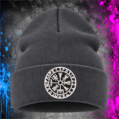 Vegvisir Norse Compass – Embroidered Cuffed Beanie