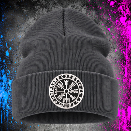 Vegvisir Norse Compass – Embroidered Cuffed Beanie