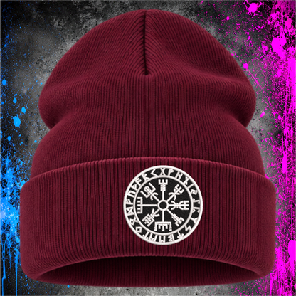 Vegvisir Norse Compass – Embroidered Cuffed Beanie