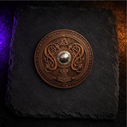 Norse Viking Shield Sublimated Coasters – Wooden Effect Warrior Designs