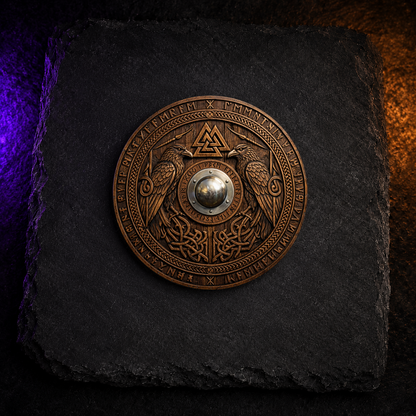 Norse Viking Shield Sublimated Coasters – Wooden Effect Warrior Designs