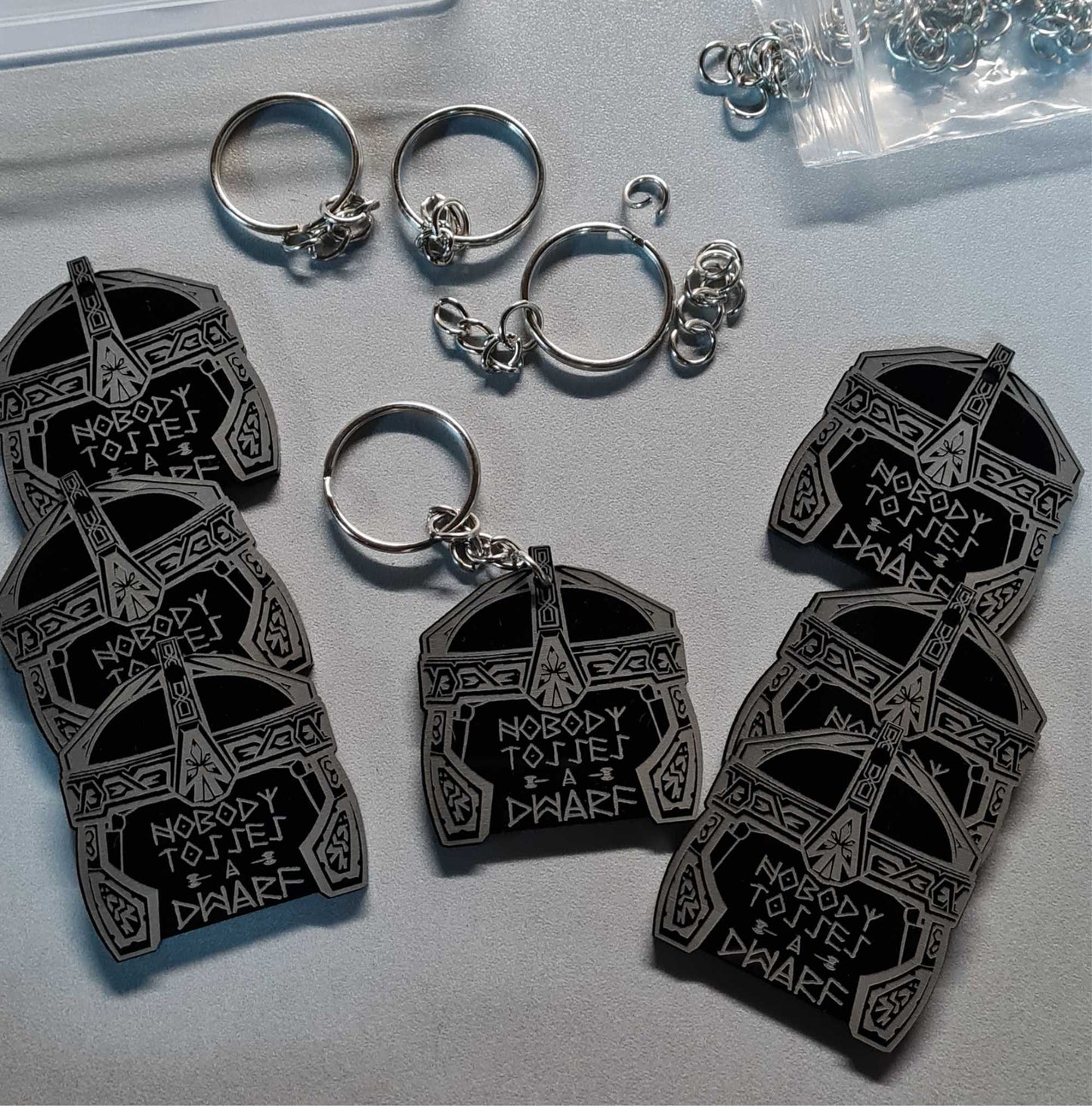 Lord of the Rings inspired Gimli Keyring - Nobody tosses a dwarf