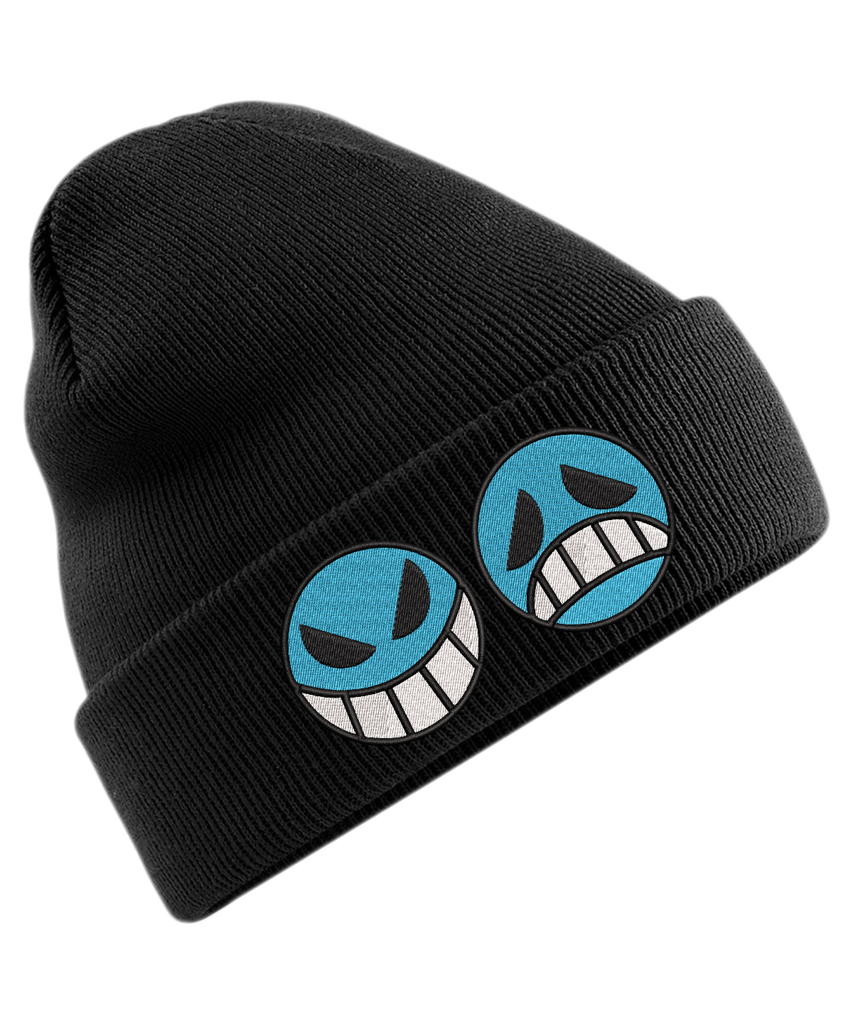 One Piece Embroidery Beanie hat. Ace beanie. smiley face. beanie hats. Anime Embroidered hats.